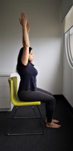 Chair yoga: seated hand raise