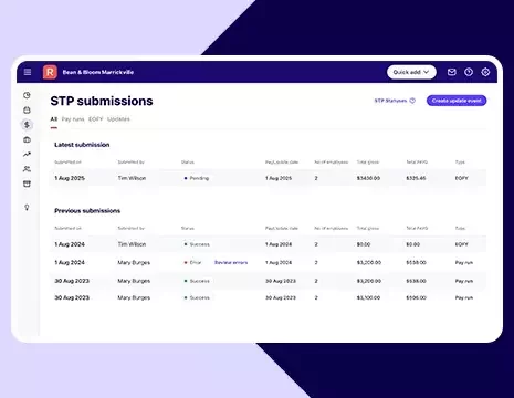 Payroll STP submissions