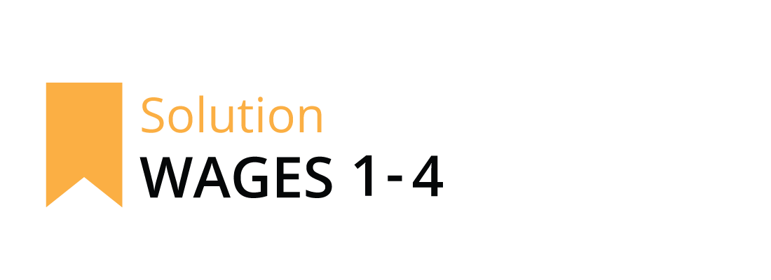 Wages 1 to 4 logo with orange banner